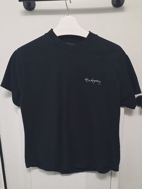 The Kooples Black Tee with Script Chest Detail